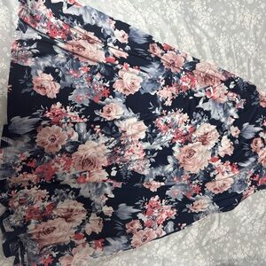 Beeson River Navy and Pink Floral A-Line Dress